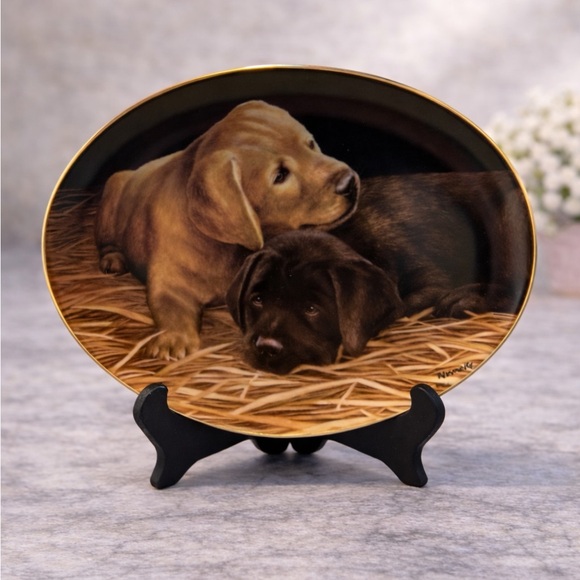 Other - 🎉HP🎉 THE FRANKLIN MINT "TWO'S COMPANY" by Nigel Hemming Plate Labrador Retriever